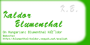 kaldor blumenthal business card